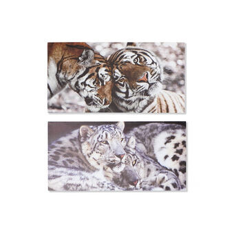 Maleri DKD Home Decor Tiger (80 x 1.8 x 40 cm) (2 pcs)