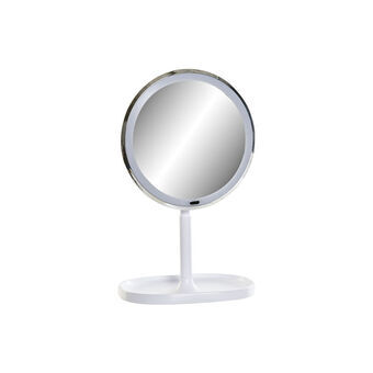 Makeup-Spejl med LED DKD Home Decor Hvid Plastik (20 x 20 x 33 cm)