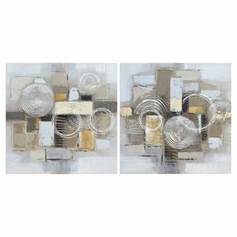 Maleri DKD Home Decor Abstrakt (60 x 3 x 60 cm) (2 pcs)