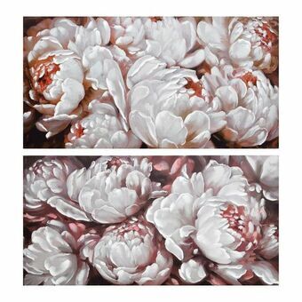 Maleri DKD Home Decor 120 x 3 x 60 cm Cvetlice Romantisk (2 enheder)