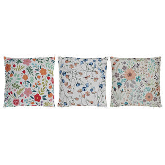Pude DKD Home Decor Polyester Hør Multifarvet Shabby Chic (45 x 10 x 45 cm) (3) (3 enheder)