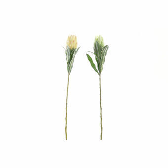 Dekorativ blomst DKD Home Decor Polyetylen Grøn Gul Jern (2 pcs) (20 x 20 x 70 cm)