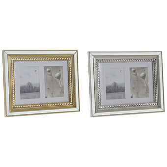 Fotoramme DKD Home Decor Krystal Sølvfarvet Gylden PS (35 x 2 x 28 cm) (2 enheder)