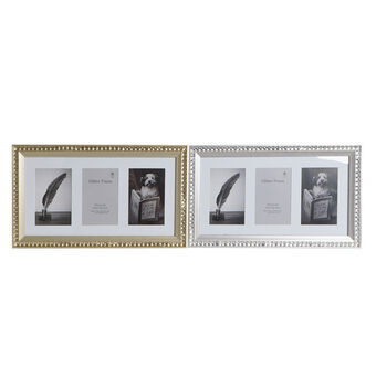 Fotoramme DKD Home Decor Krystal Sølvfarvet Gylden Lys PS Traditionel (43 x 1,5 x 25 cm) (2 enheder) (12 enheder)