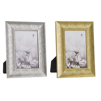 Fotoramme DKD Home Decor Sølvfarvet Gylden PS (16,5 x 2 x 21,5 cm) (2 enheder)