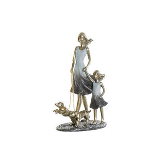 Dekorativ figur DKD Home Decor Blå Gylden Harpiks Moderne Familie (16 x 9,5 x 24 cm)