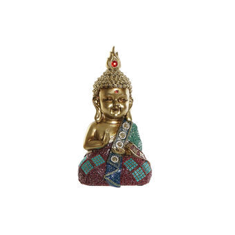 Dekorativ figur DKD Home Decor Gylden Buddha Harpiks (14 x 12 x 26 cm)