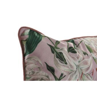 Pude DKD Home Decor Beige Pink Polyester Cvetlice (45 x 15 x 45 cm) (2 enheder)