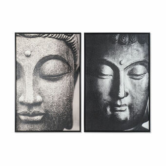 Maleri DKD Home Decor 62,5 x 4,5 x 93 cm Buddha Orientalsk (2 enheder)