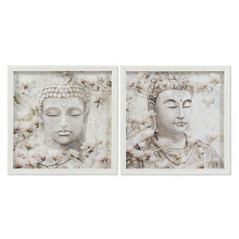 Maleri DKD Home Decor Buddha Orientalsk (40 x 3,3 x 40 cm) (2 enheder)