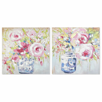 Maleri DKD Home Decor 80 x 3 x 80 cm Vase Traditionel (2 enheder)