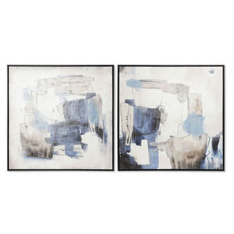 Maleri DKD Home Decor Abstrakt Moderne (80 x 4,3 x 80 cm) (2 enheder)