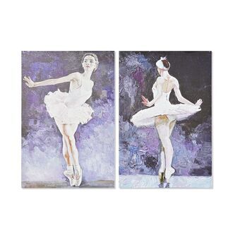 Maleri DKD Home Decor Ballerina (40 x 1,8 x 60 cm) (2 enheder) (12 enheder)