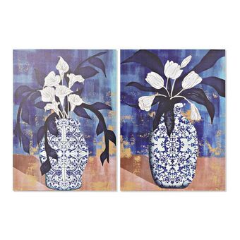 Maleri DKD Home Decor Vase Orientalsk (50 x 1,8 x 70 cm) (2 enheder) (12 enheder)