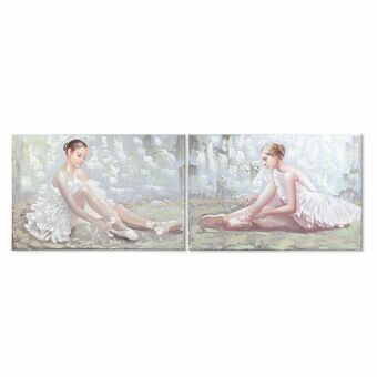 Maleri DKD Home Decor 120 x 3 x 80 cm Ballet ballerina Traditionel (2 enheder)