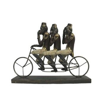 Dekorativ figur DKD Home Decor Abe Trehjulet Cykel Sort Gylden Metal Harpiks Kolonistil (40 x 9 x 31 cm)