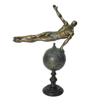 Dekorativ figur DKD Home Decor Gylden Harpiks Gymnast Moderne (27 x 11 x 39 cm)