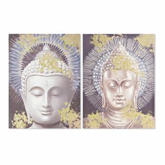 Maleri DKD Home Decor Buddha 60 x 3 x 80 cm Orientalsk (2 enheder)