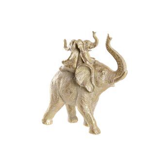 Dekorativ figur DKD Home Decor 24 x 10 x 25,5 cm Elefant Gylden Kolonistil
