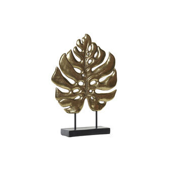 Dekorativ figur DKD Home Decor Sort Gylden Metal Harpiks Blad af en plante (25,5 x 6 x 34 cm)