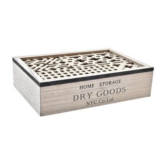 Dekorativ boks DKD Home Decor Sort Træ (24 x 16 x 6 cm)