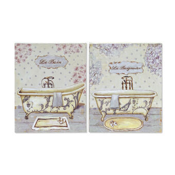 Maleri DKD Home Decor Toiletter (20 x 3 x 25 cm) (2 enheder)