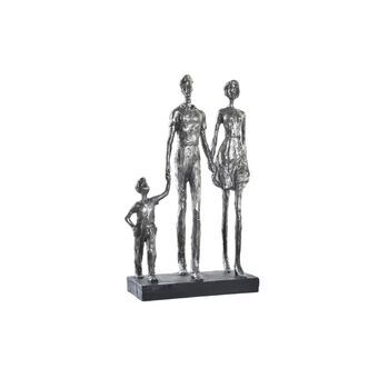 Dekorativ figur DKD Home Decor Sølvfarvet Sort Harpiks Moderne Familie (26 x 11,5 x 41,5 cm)