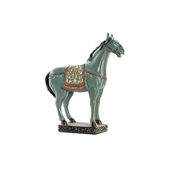 Dekorativ figur DKD Home Decor Hest Turkisblå Harpiks (30,5 x 11,5 x 34,5 cm)