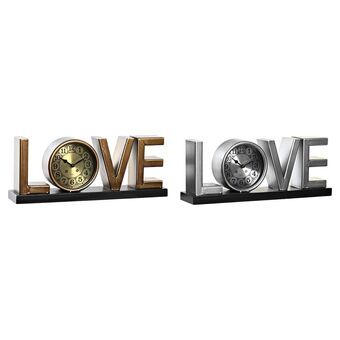 Namizna ura DKD Home Decor Love Kobber Sølvfarvet Jern (39 x 8 x 15 cm) (2 enheder)