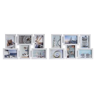 Fotoramme DKD Home Decor Krystal Hvid PP Middelhavet (49 x 2 x 28 cm) (2 enheder)