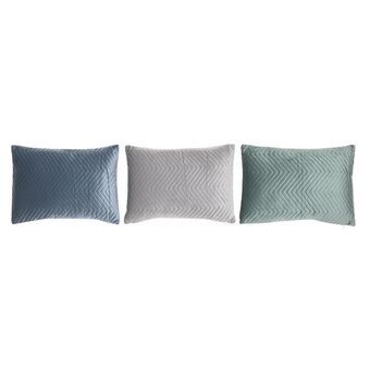 Pude DKD Home Decor Grå Blå Polyester Grøn (50 x 10 x 30 cm) (3 enheder)