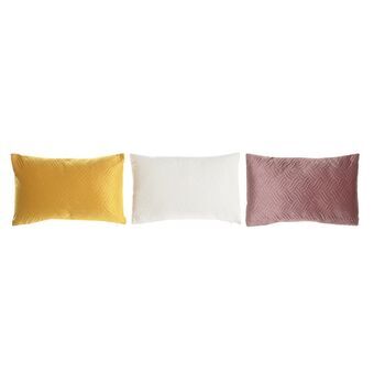 Pude DKD Home Decor Beige Polyester Gul Rødbrun (50 x 10 x 30 cm) (3 enheder)