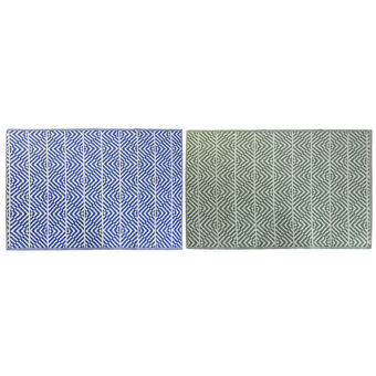 Tæppe DKD Home Decor Blå Hvid Grøn polypropylen (2 enheder) (120 x 180 x 1 cm)