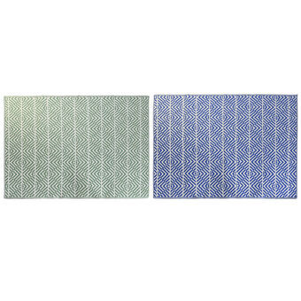 Tæppe DKD Home Decor Blå Hvid Grøn polypropylen (150 x 210 x 1 cm) (2 enheder)