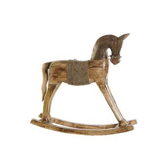 Dekorativ figur DKD Home Decor Hest Lys brun Kolonistil Mangotræ (36 x 9 x 36 cm)