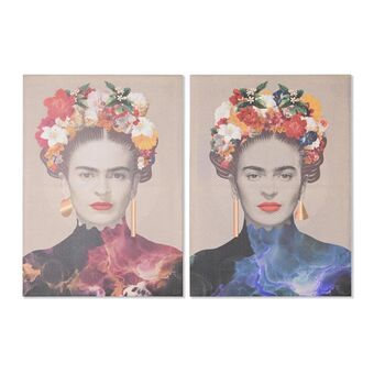 Maleri DKD Home Decor Frida (50 x 1,8 x 70 cm) (2 enheder)