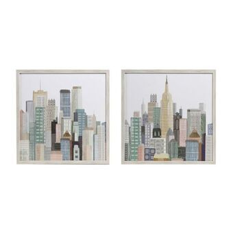 Maleri DKD Home Decor New York (53 x 3 x 53 cm) (2 enheder)