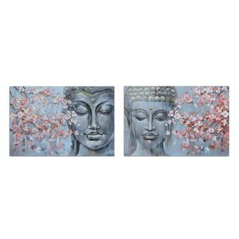 Lærred DKD Home Decor 120 x 2,8 x 80 cm Buddha Orientalsk (2 enheder)