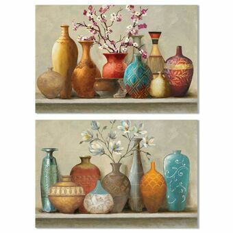 Maleri DKD Home Decor Vase Kolonistil 120 x 3 x 80 cm (2 enheder)