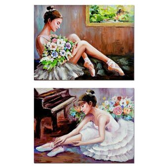 Maleri DKD Home Decor Ballerina (80 x 3 x 60 cm) (2 enheder)