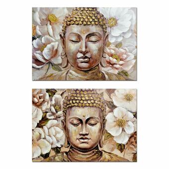 Maleri DKD Home Decor Buddha Orientalsk 100 x 3 x 70 cm (2 enheder)