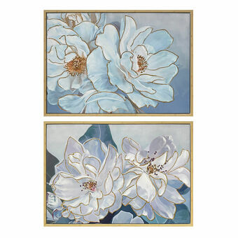 Maleri DKD Home Decor 100 x 4 x 70 cm Cvetlice Romantisk (2 enheder)