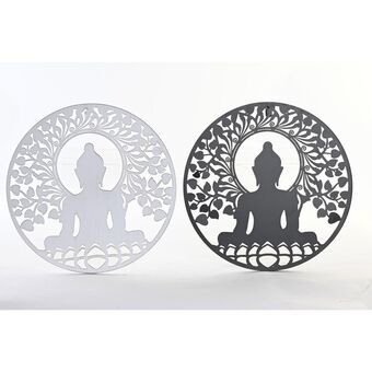 Vægdekoration DKD Home Decor Metal Buddha Orientalsk (2 enheder) (40 x 1 x 40 cm)