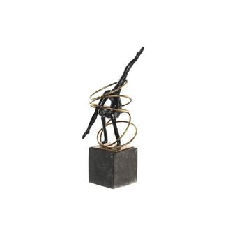 Dekorativ figur DKD Home Decor Sort Gylden Metal Harpiks Moderne (17 x 14 x 42,5 cm)
