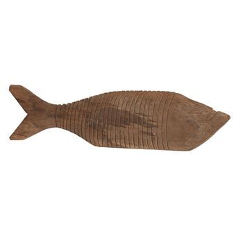 Dekorativ figur DKD Home Decor Natur Brun Mangotræ Fisk (49 x 6 x 13 cm)