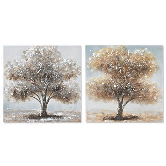 Maleri DKD Home Decor Træ Traditionel (40 x 2,5 x 40 cm) (2 enheder)