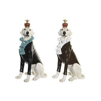 Dekorativ figur DKD Home Decor 19,5 x 16 x 38,5 cm Sort Hvid Hund (2 enheder)