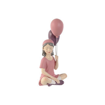 Dekorativ figur Home ESPRIT Pink Malva chica 10,5 x 7,5 x 21 cm
