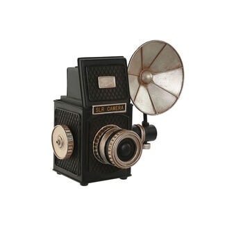 Dekorativ figur Home ESPRIT Sort Sølvfarvet Kamera Vintage 26 x 16 x 24 cm