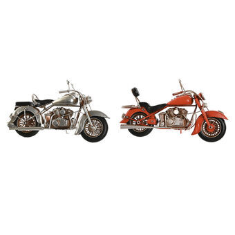 Dekorativ figur Home ESPRIT Motorcykel Grå Orange Vintage 27 x 11 x 15 cm (2 enheder)